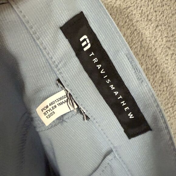 Travis Mathew Shorts Men Golf Performance Chino Prep Light Blue Size 40 NO TAG - Picture 3 of 8